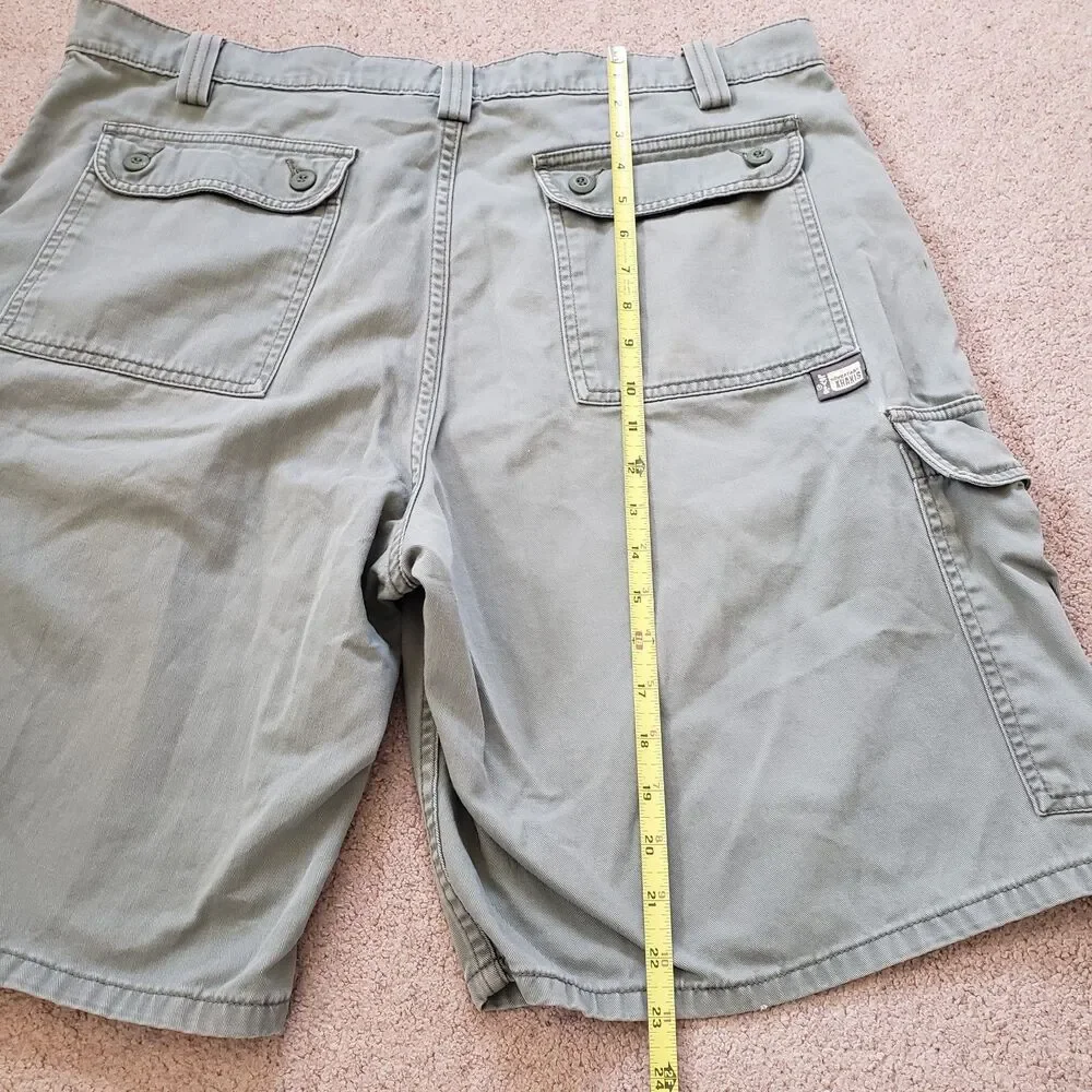 Vintage 90s Levi's Silver Tab Khakis Size 36 Mens Baggy Green Cargo Shorts Skate